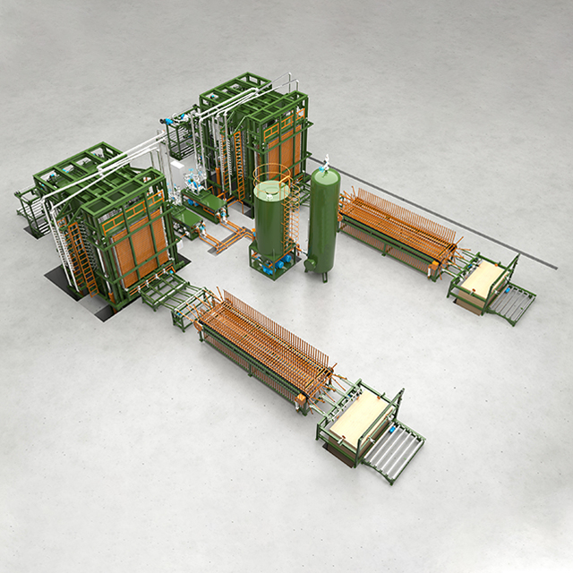 Linha automática de prensas a quente de madeira compensada multicamadas