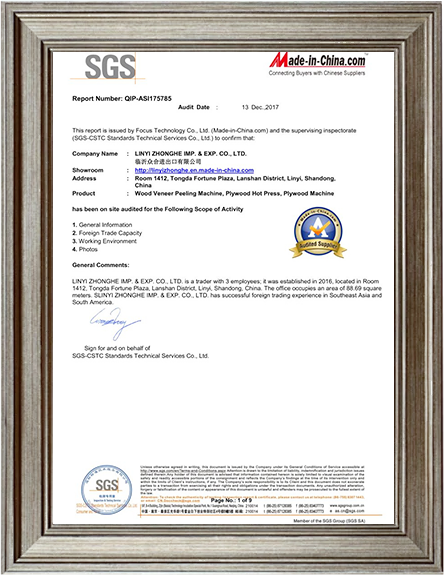 Certifica&ccedil;&atilde;o CE de m&aacute;quinas de madeira compensada do fabricante da China