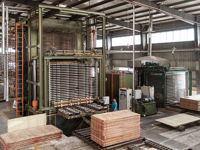 M&aacute;quina de prensa quente de madeira compensada grande